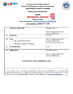 ENG ELAC AGENDA